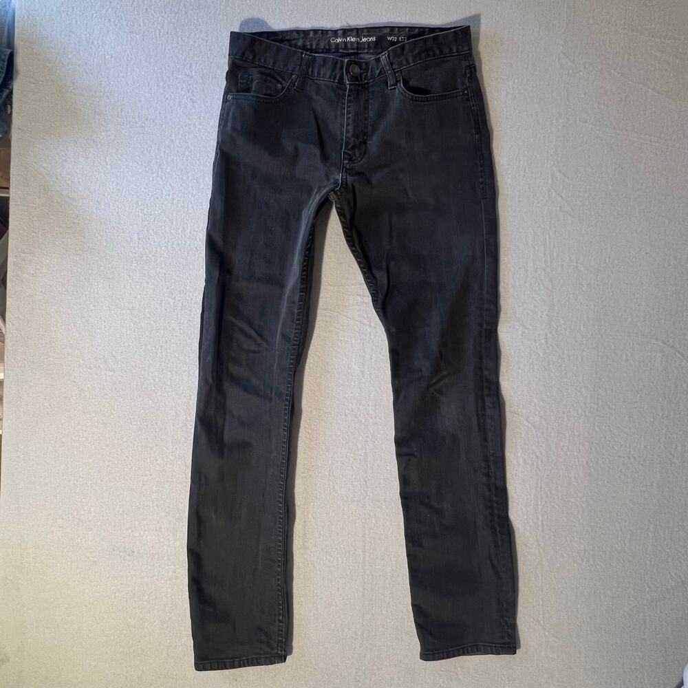 Men's Calvin Klein Black Slim Fit Jeans 32x32 Washed Denim